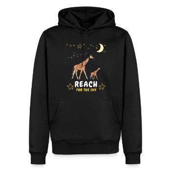Greifen Sie nach dem Himmel - Giraffenfamilie - Männer Premium Bio Hoodie - Schwarz - Vorne - Nico (187cm)