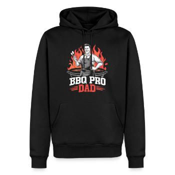 Père Expert En Grill et Barbecue Papa - Sweat à capuche Premium bio Homme - noir - Devant - Nico (187cm)