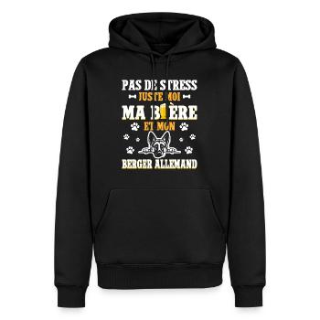 Humour Bière Papa Chien Berger Allemand - Sweat à capuche Premium bio Homme - noir - Devant - Nico (187cm)