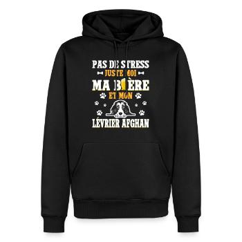 Humour Bière Papa Chien Lévrier Afghan - Sweat à capuche Premium bio Homme - noir - Devant - Nico (187cm)
