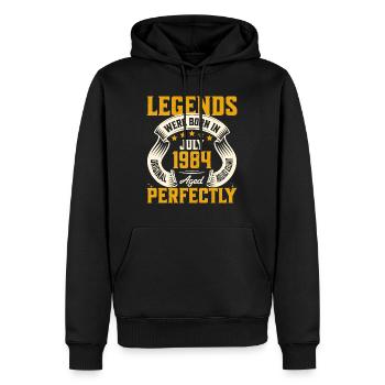 40-jähriges Jubiläum Juli Jahr 1984 - Männer Premium Bio Hoodie - Schwarz - Vorne - Nico (187cm)