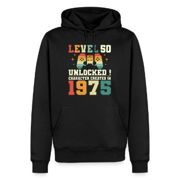 50 Jubiläum Level Gamer 50 Jahre - Männer Premium Bio Hoodie - Schwarz - Vorne - Nico (187cm)