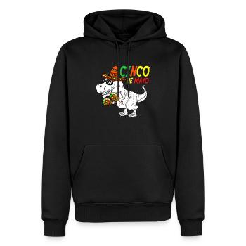Maracas Dinosaurier Mexikaner Outfit Cinco de Mayo - Männer Premium Bio Hoodie - Schwarz - Vorne - Nico (187cm)