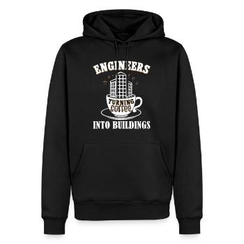 Humour Café Civil Engineering - Men’s Premium Organic Hoodie - black - Front - Nico (187cm)