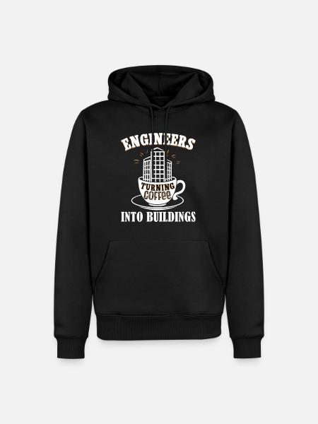 Humour Café Civil Engineering - Men’s Premium Organic Hoodie - black