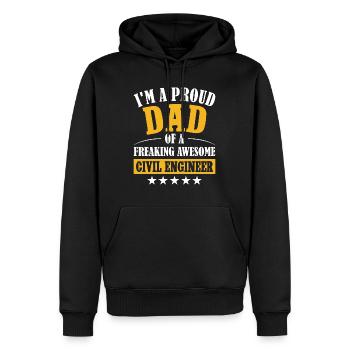 Humor Father Dad Civil Engineer - Men’s Premium Organic Hoodie - black - Front - Nico (187cm)