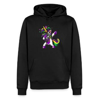 Licorne Fool Trick Fun Dabbing Dancing Dab - Sweat à capuche Premium bio Homme - noir - Devant - Nico (187cm)