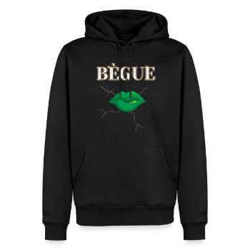 Bègue Parole Bouche Verte Art Moderne - Sweat à capuche Premium bio Homme - noir - Devant - Nico (187cm)