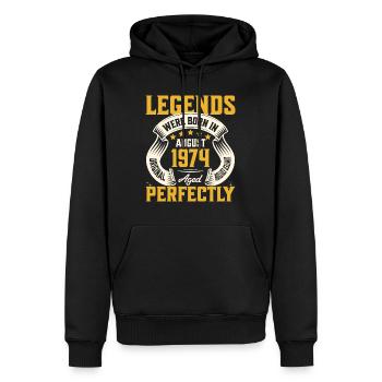 50. Jahrestag August Jahr 1974 - Männer Premium Bio Hoodie - Schwarz - Vorne - Nico (187cm)