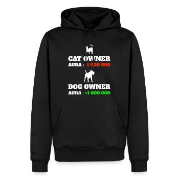 Points Aura Humour Meme Aura Chien - Sweat à capuche Premium bio Homme - noir - Devant - Nico (187cm)