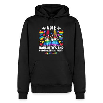 Vote Comme Ta Fille Et Petite Fille Féministe - Sweat à capuche Premium bio Homme - noir - Devant - Nico (187cm)