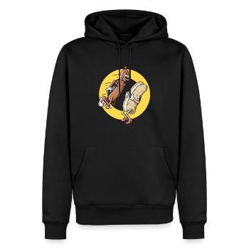 Hug saucisse et pain à hot-dog Fan de restauration rapide - Sweat à capuche Premium bio Homme - noir - Devant - Nico (187cm)