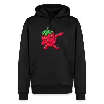 Obst Erdbeeren tanzt Dabbing Dab tanz Kinder - Männer Premium Bio Hoodie - Schwarz - Vorne - Nico (187cm)