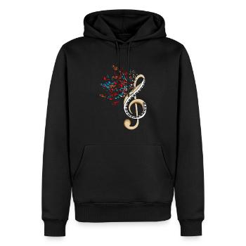 Musicien Apprentissage Notes de Musique Design Cours de Musique - Sweat à capuche Premium bio Homme - noir - Devant - Nico (187cm)