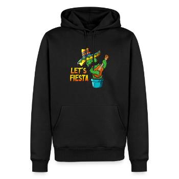 Ukulele Kaktus mexikanischer Feiertag Let's Fiesta - Männer Premium Bio Hoodie - Schwarz - Vorne - Nico (187cm)