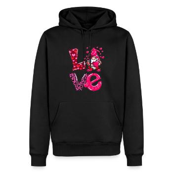 Gnome Nouvellement amoureux Couples amoureux Homme Femme - Sweat à capuche Premium bio Homme - noir - Devant - Nico (187cm)