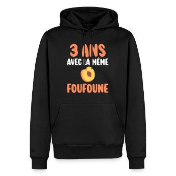Marié 3 Ans Homme 3 Ans De Mariage - Sweat à capuche Premium bio Homme - noir - Devant - Nico (187cm)