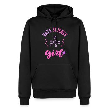 Data Science Fille Femme - Sweat à capuche Premium bio Homme - noir - Devant - Nico (187cm)