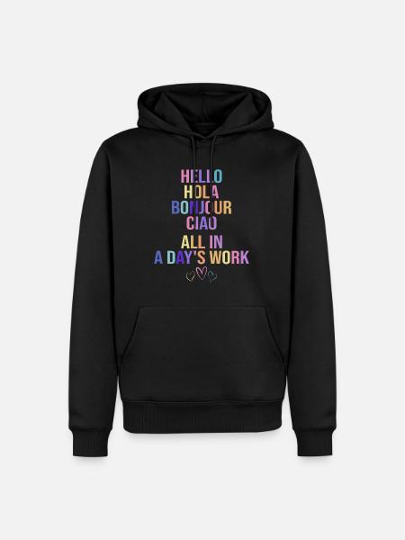 Education Bilingual Humor Teacher - Men’s Premium Organic Hoodie - black
