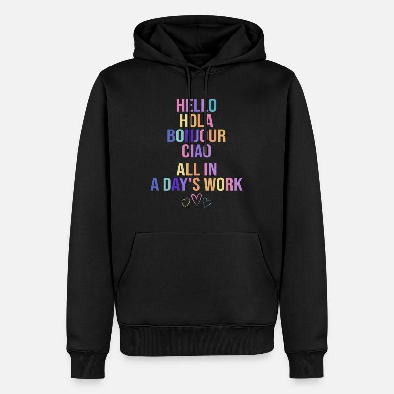 Éducation Bilingue Humour Enseignant - Sweat à capuche Premium bio Homme - noir