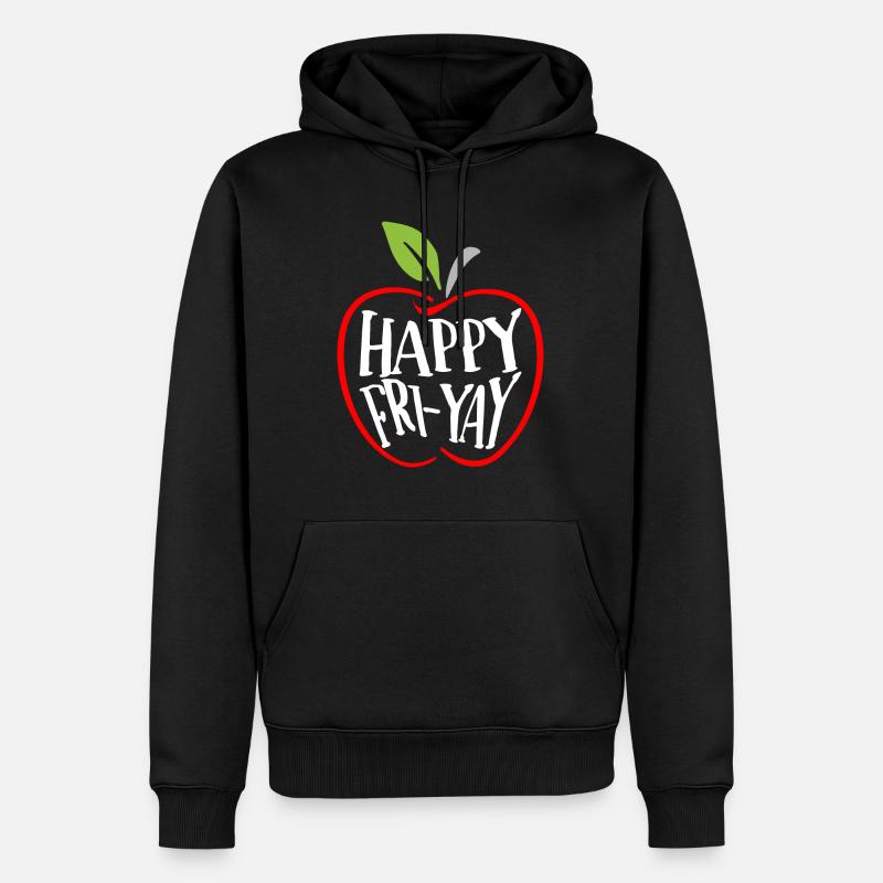 Humour Vendredi Enseignant Weekend - Sweat à capuche Premium bio Homme - noir