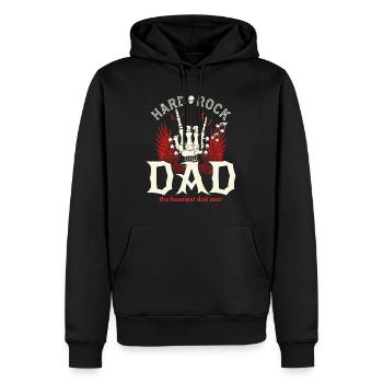 Père Rock Vintage Papa Wippe - Männer Premium Bio Hoodie - Schwarz - Vorne - Nico (187cm)