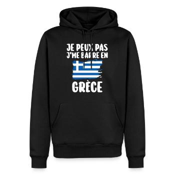 J'Me Barre En Grèce Voyage Cadeau - Sweat à capuche Premium bio Homme - noir - Devant - Nico (187cm)