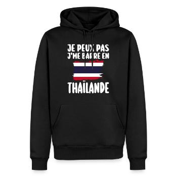 J'Me Barre En Thaïlande Voyage Cadeau - Sweat à capuche Premium bio Homme - noir - Devant - Nico (187cm)