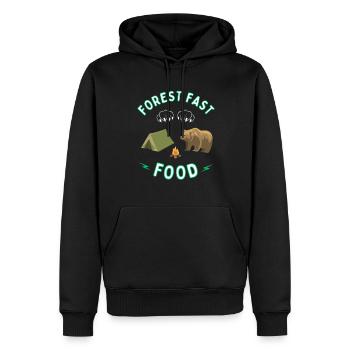 Wald Fast Food für Bär - Camping und Outdoor - Männer Premium Bio Hoodie - Schwarz - Vorne - Nico (187cm)