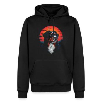 Bernese Mountain Dog Retro - Men’s Premium Organic Hoodie - black - Front - Nico (187cm)