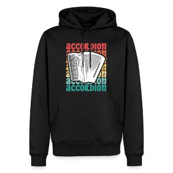 Vintage-Akkordeonist - Männer Premium Bio Hoodie - Schwarz - Vorne - Nico (187cm)