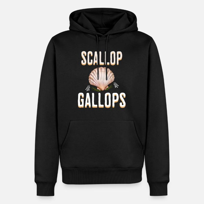Humour Scallop Gallops Meme - Sweat à capuche Premium bio Homme - noir