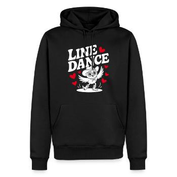 Line Dance Eule lustige Eule mit Stetson und Boots - Männer Premium Bio Hoodie - Schwarz - Vorne - Nico (187cm)