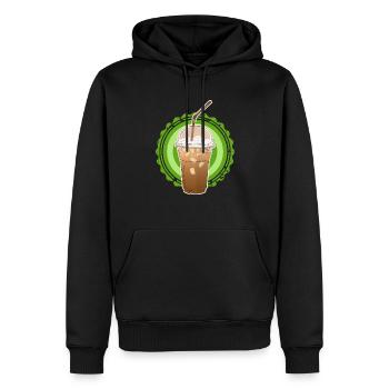 Eiskaffee Iced Coffee Kaffeeliebhaber Geschenke - Männer Premium Bio Hoodie - Schwarz - Vorne - Nico (187cm)