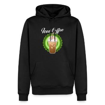 Iced Coffee Eiskaffee Kaffeeliebhaber Geschenk - Männer Premium Bio Hoodie - Schwarz - Vorne - Nico (187cm)