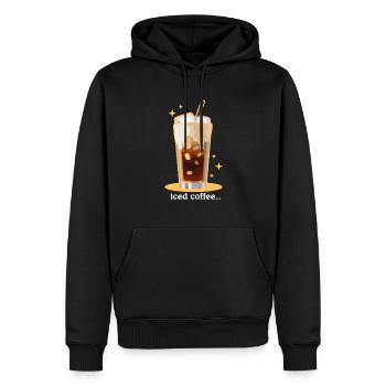 Iced Coffee Eiskaffee Kaffeeliebhaber Geschenke - Männer Premium Bio Hoodie - Schwarz - Vorne - Nico (187cm)