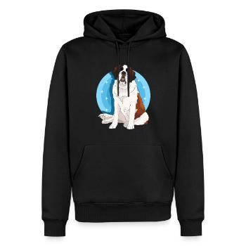 Bernhardiner Hund St. Bernhardshund Geschenk - Männer Premium Bio Hoodie - Schwarz - Vorne - Nico (187cm)