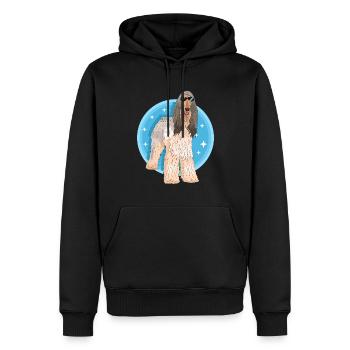 Lévrier afghan Chien Propriétaire Cadeau - Sweat à capuche Premium bio Homme - noir - Devant - Nico (187cm)