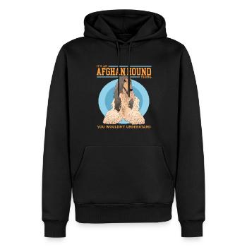 Lévrier afghan chien cadeau - Sweat à capuche Premium bio Homme - noir - Devant - Nico (187cm)