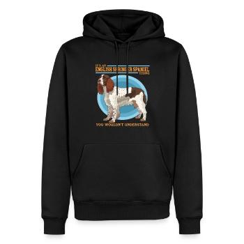English Springer Spaniel Hund Geschenk - Männer Premium Bio Hoodie - Schwarz - Vorne - Nico (187cm)
