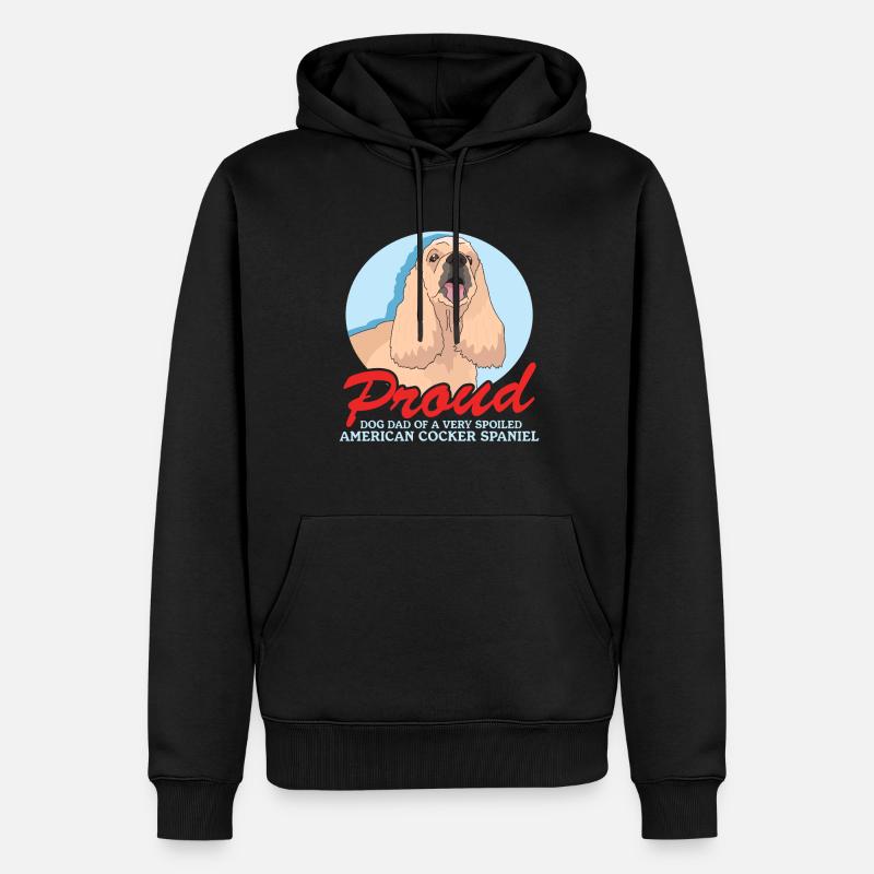 Cocker américain Spaniel Dad Gift - Sweat à capuche Premium bio Homme - noir