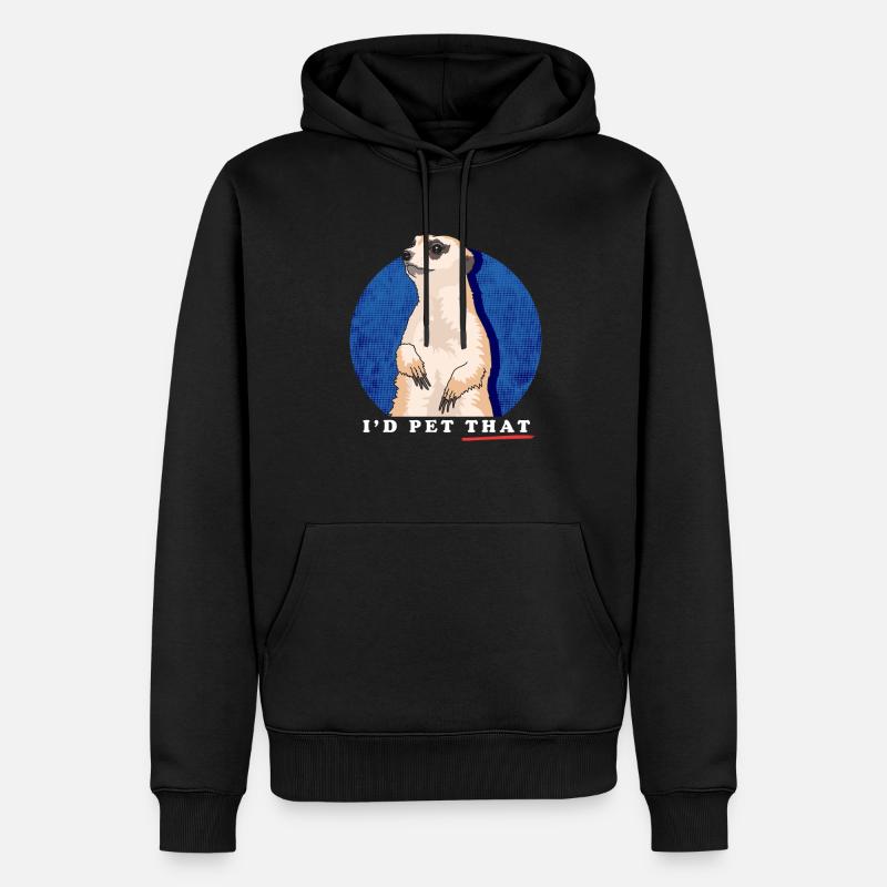 Suricate Drôle Cadeau de Suricate - Sweat à capuche Premium bio Homme - noir