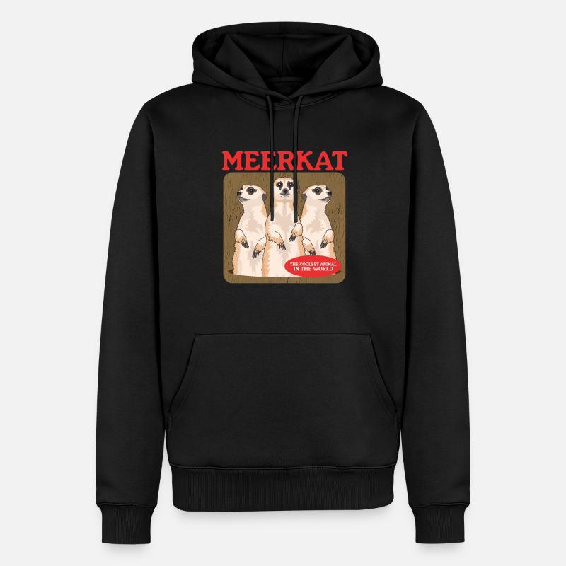 Suricate Mignon Cadeau de suricate - Sweat à capuche Premium bio Homme - noir