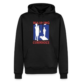 Cornhole Player Sac à grains trou aveugle Cadeau - Sweat à capuche Premium bio Homme - noir - Devant - Nico (187cm)