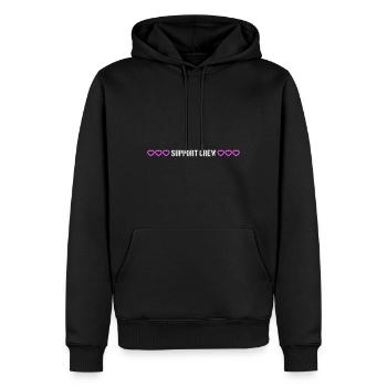 Support Crew Herz Liebe - Männer Premium Bio Hoodie - Schwarz - Vorne - Nico (187cm)