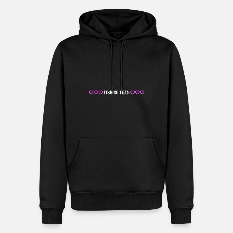 Cœur d’équipe de pêche - Sweat à capuche Premium bio Homme - noir