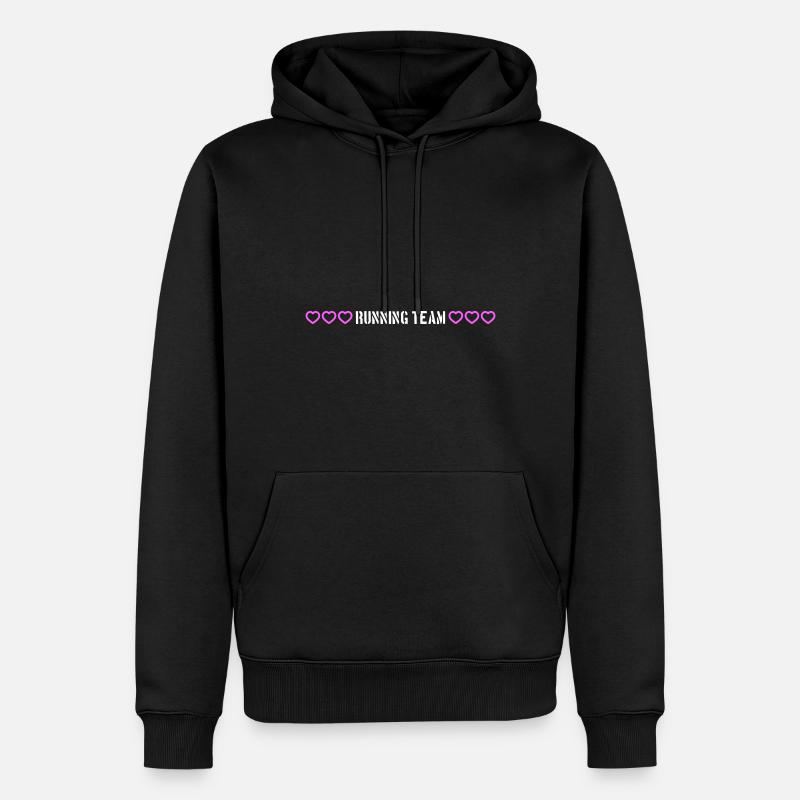 Running Team herzchen - Männer Premium Bio Hoodie - Schwarz