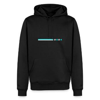 2024 année - Sweat à capuche Premium bio Homme - noir - Devant - Nico (187cm)