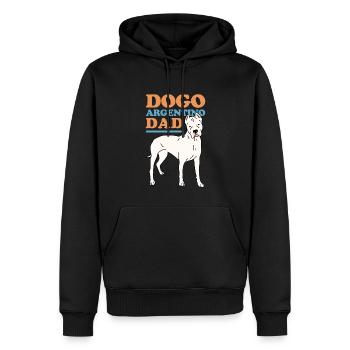 Dogo Argentino Papa Grand Dane Cadeau - Sweat à capuche Premium bio Homme - noir - Devant - Nico (187cm)