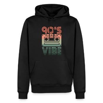 90's Vibe Neunziger Retro Kassette - Männer Premium Bio Hoodie - Schwarz - Vorne - Nico (187cm)